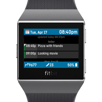 fitbit versa lite agenda app